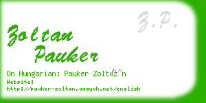 zoltan pauker business card